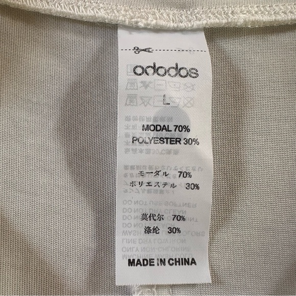 Ododos White Long Sleeve Soft Modal Top Pullover Thumb Holes Yoga Gym Crop Large - Picture 10 of 14